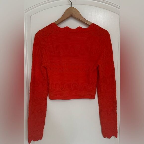 Urban Outfitters ‘Siouxsie’ Square Neck Knit Sweater in Tomato Size L - Picture 5 of 10
